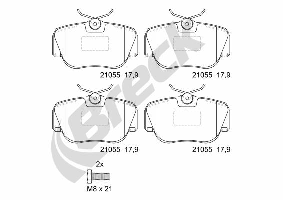 Set placute frana,frana disc 21055 00 701 00 BRECK